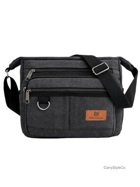 Waxed Canvas Messenger Bag RFID Crossbody 13 in Laptop Work Satchel